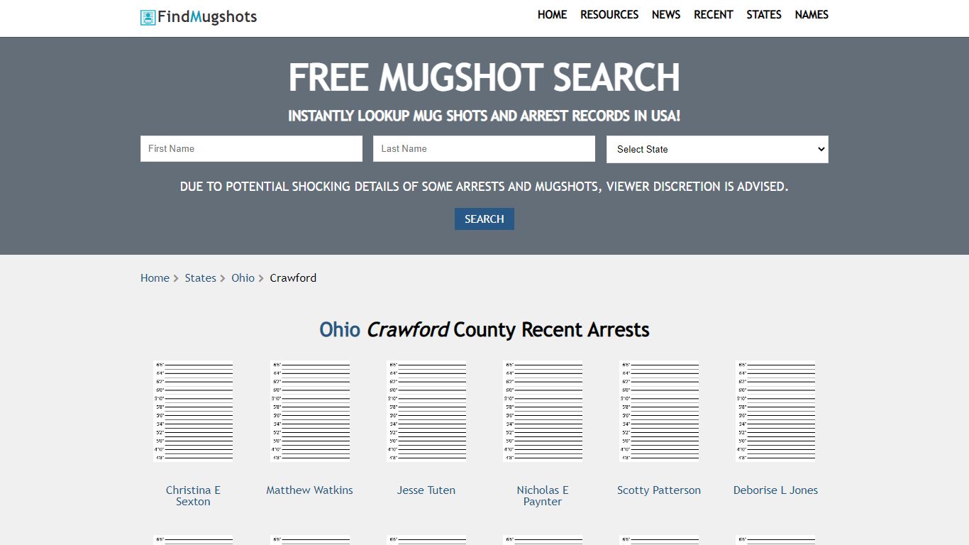 Find Crawford Ohio Mugshots - Find Mugshots